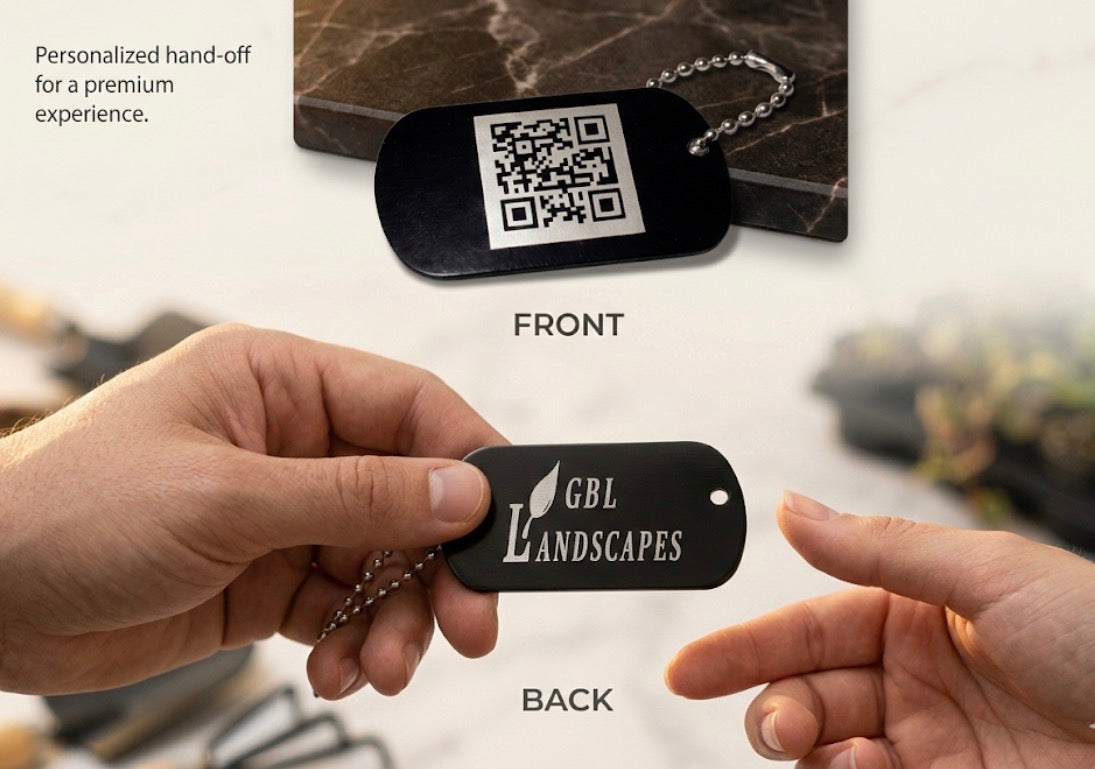 Custom Laser-Engraved Aluminum QR Code Business Tags – Durable & Weatherproof